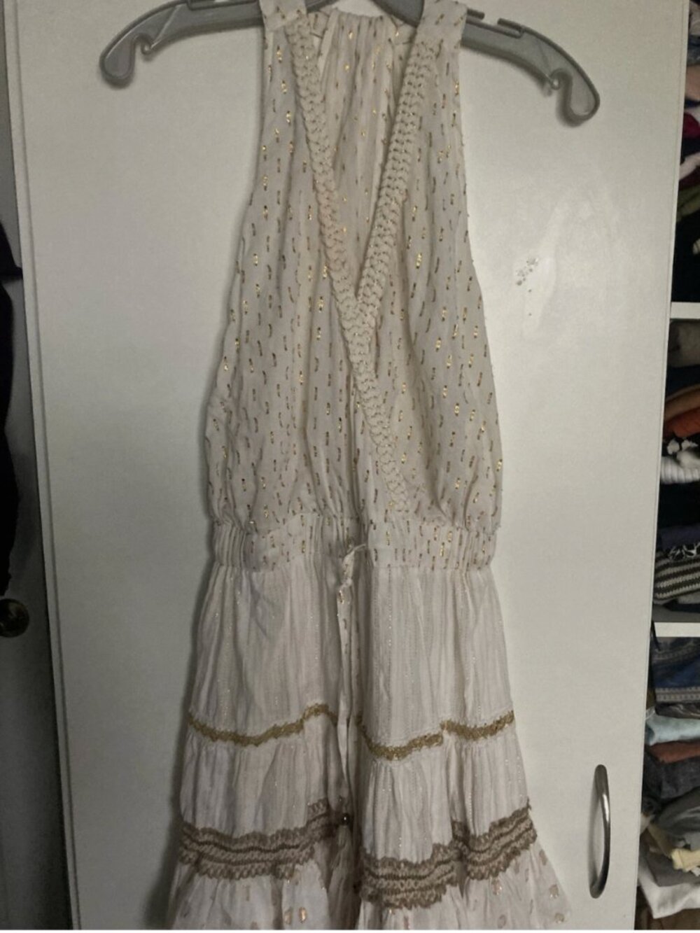 Ramy Brook Freyja Mini Dress Halter Women's White / Gold Size XS